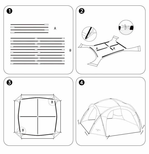 Large Dome Tent Sun Shelter Tarp