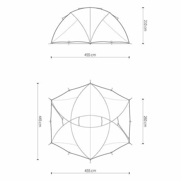 Igloo-Shaped Dome Tent with 2 Top Screen Windows