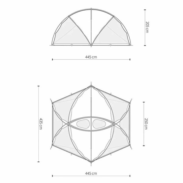 Igloo-Shaped Dome Tent with 2 Top Screen Windows