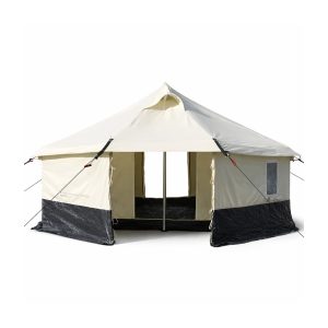 UNHCR standard family tent front view humanitarian refugee relief shelter