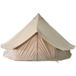Indian style Mongolian canvas bell tent front view large waterproof glamping tent