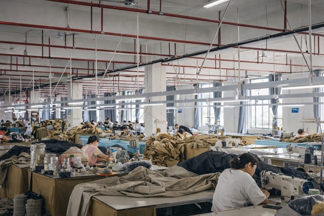 Real manufacturing environment of nastocamp's tent production workshop.