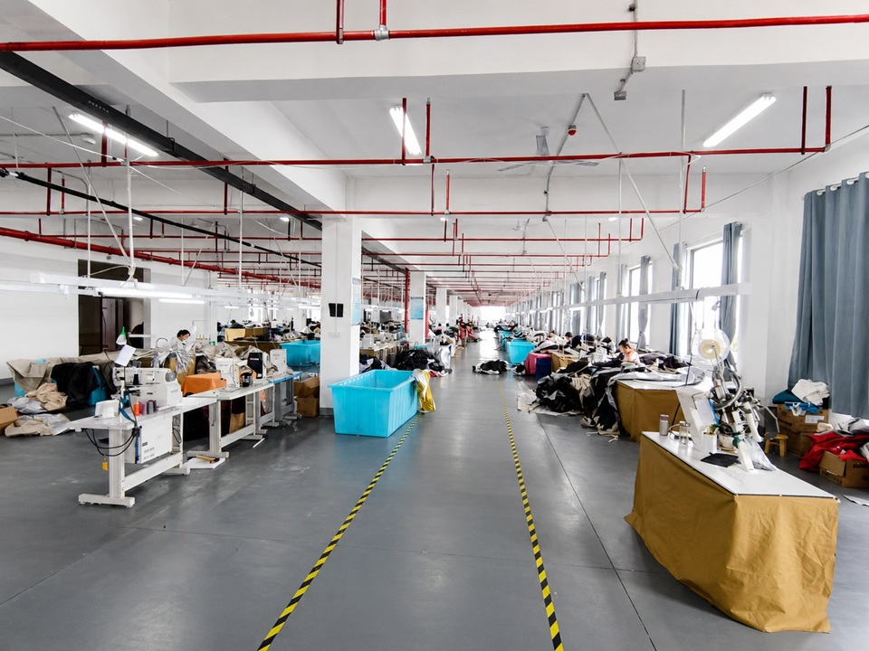 Production workshop overview at NastoCamp tent manufacturing facility in December 2025