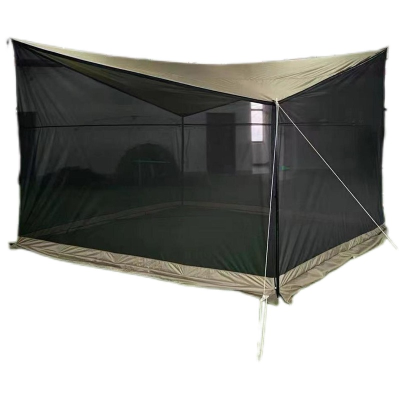 Large waterproof screen house tent with detachable mosquito mesh walls for camping and outdoor recreation