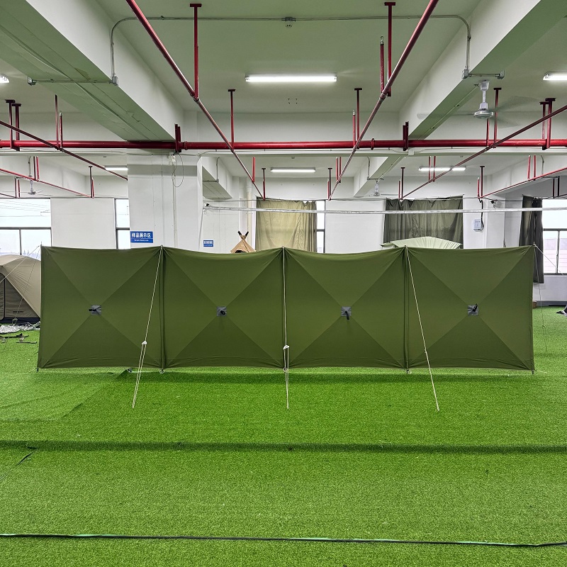 Front view of NC-TO-0001 portable camping windbreak for campsite wind protection