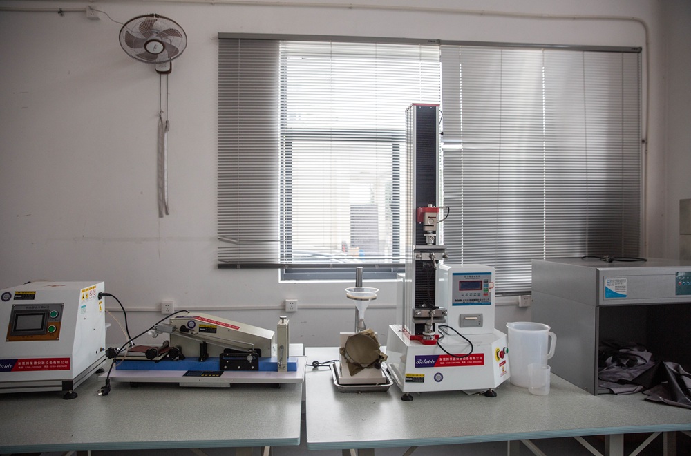 Laboratory equipment used for testing waterproof performance of tent fabrics