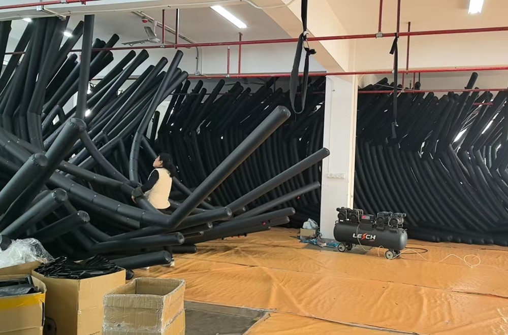 TPU inflatable air tubes prepared for inflatable tent manufacturing