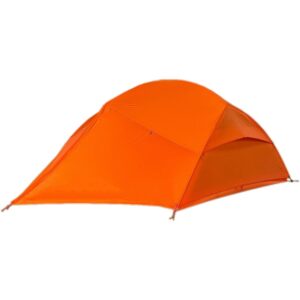 Orange lightweight 2-person backpacking tent with silicone-coated ripstop nylon flysheet
