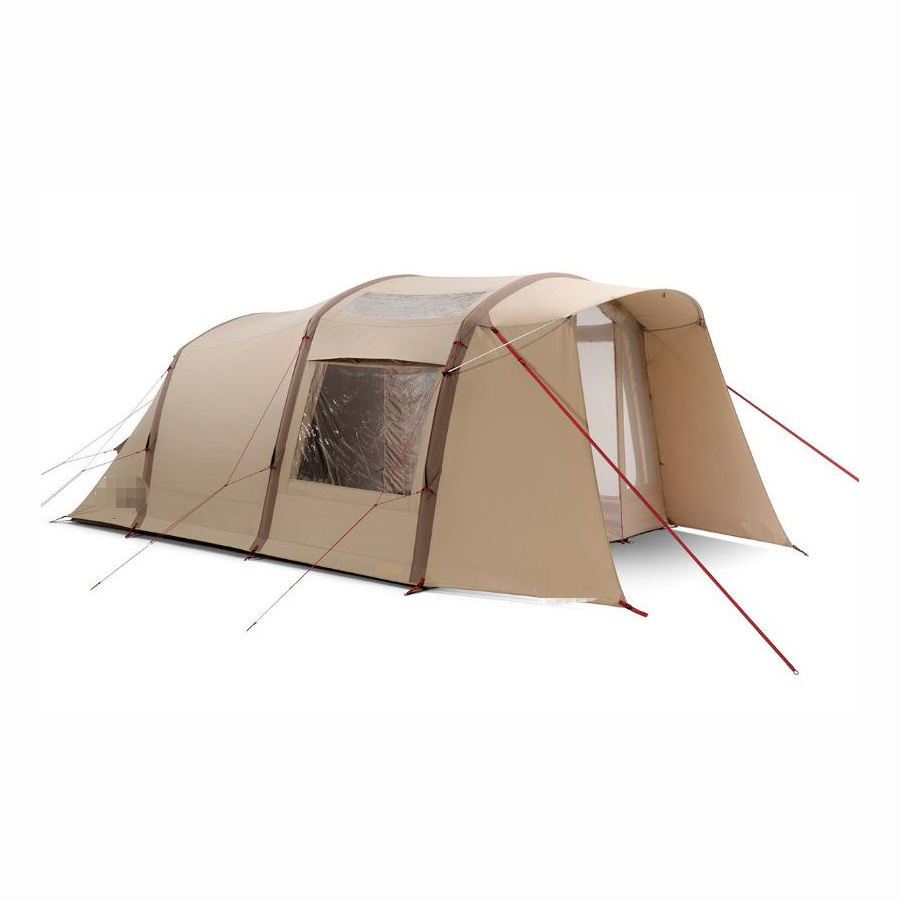 Blackout inflatable family tunnel tent with two bedrooms and living area