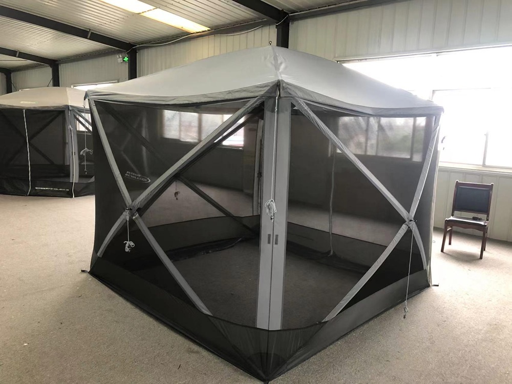 NC-GR-0007 automatic mesh screen tent sample at NastoCamp factory